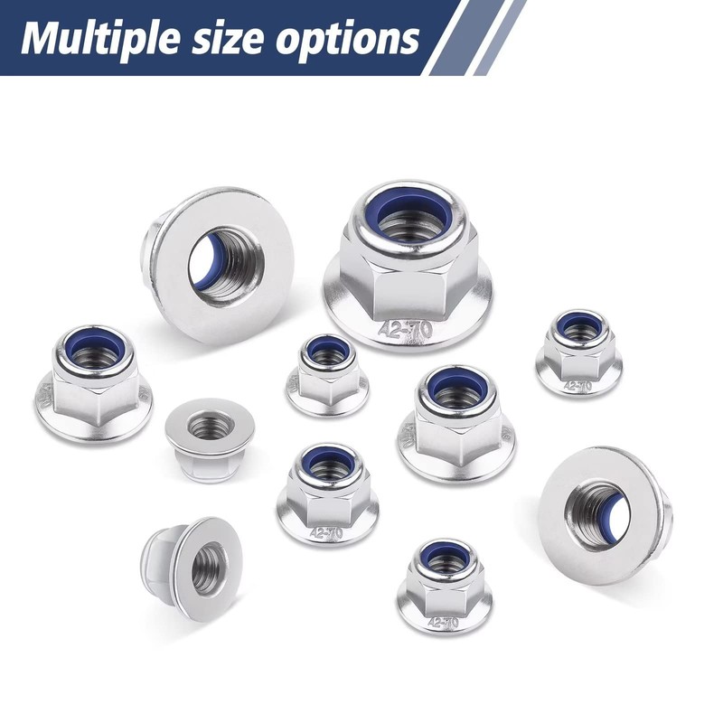 M5 Flange Nuts, Pack of 10, Leryati DIN 6923 Flange