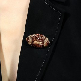 Football Pins for Women Rhinestone Football Brooch Pin Game Day Sport Rugby Lapel Pins Hat Bags Backpacks Sports Team Collection Jewelry for Fans