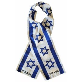 RFCO Israel Israeli Country Lightweight Flag Printed Knitted Style Scarf 8x60