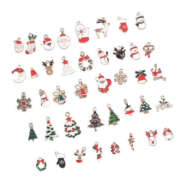 Healeved 38Pcs Creative Christmas Oil Drop Earrings Pendant Xmas Ear