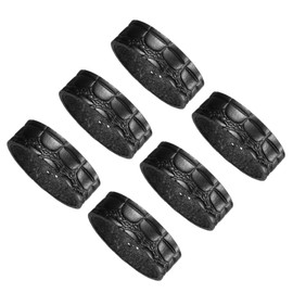 sourcing map 6 Pcs Leather Belt Loop Keeper, 4.3 Inch Belt Straps Ring Replacement Strap Holder Wide Belt Retainer for Securing Additional Length Straps in Place, Black(Crocodile Pattern)
