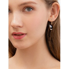 Cat Earring for Women Girls Kawaii Aesthetic Funny Cartoon Kitten Alloy Drop Dangle Earrings Animal Earring Jewerly Birthday Christmas Gifts for Teen Girls (black)