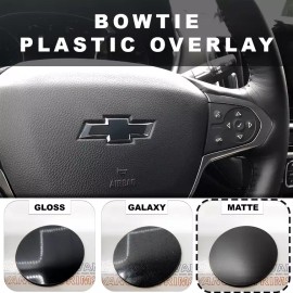Advanced Trims Matte Black Steering Wheel Bowtie Overlay Chevy Traverse 2015-2025 NOT VINYL