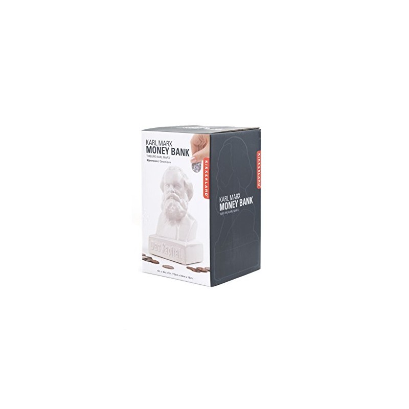 KIKKERLAND Stoneware Das Kapital Coin Bank, White