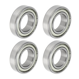 ACROPIX 6005ZZ Deep Groove Ball Bearings P0 25x47x12mm Lubricated Bearings Double Metal Seal Silver Tone Scooter Skateboard Wheel - Pack of 4