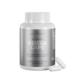 Omega 3-6-9 Cápsulas con Colágeno Marino Hidrolizado y Astaxantina - Aceite de Pescado con DHA y EPA - 90 Cápsulas 500 mg - Sin Sabor