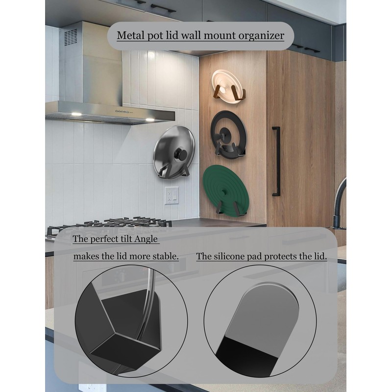 NOTMBESTM Pot Lid Organizer, 2 Pack Lid Holders Inside Cabinet,