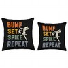 Volleyball Player Team Retro Vintage Bump Set Spike Repeat Throw