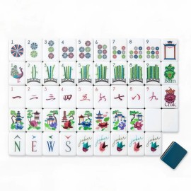 Wholesale  New Glitterville Custom Travel Mahjong Set 160 Engraved 4 Layer Acrylic Pink Luxury American Mahjong TilesSize: 1.24inch * 0.9inch * 0.63inch, Color: Navy Blue Gatsby