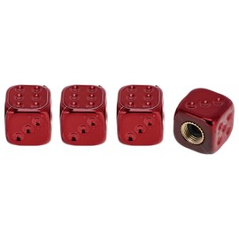 HOPESPANNER Tire Valve Stem Caps Decorative Red Tyre Valve Dust Covers 7x16mm Plastic Copper 4 Pcs