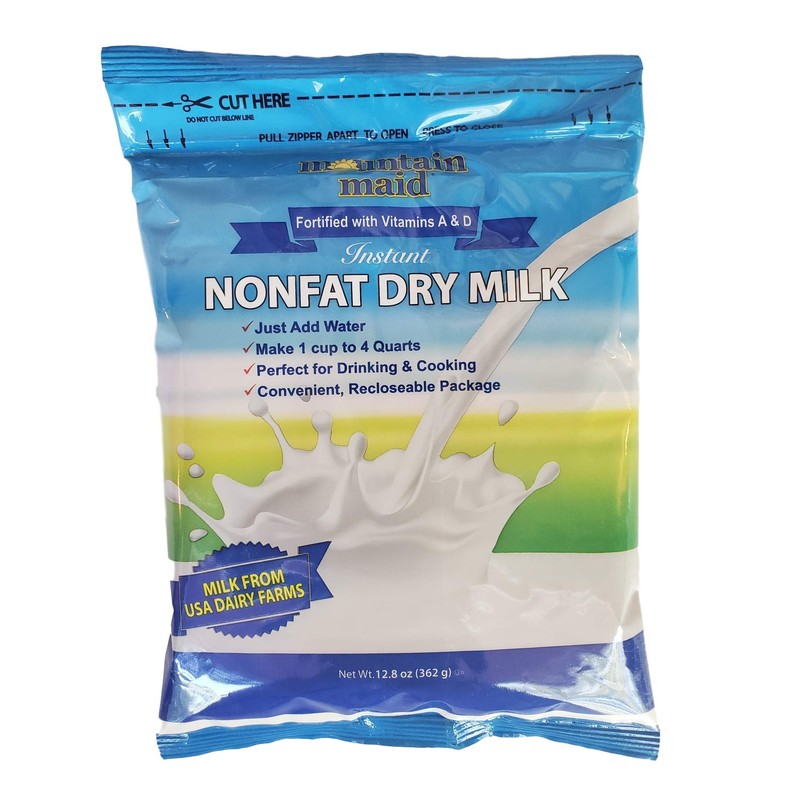 Mountain Maid Instant Nonfat Dry Milk Powder 12.8 Oz Fortified