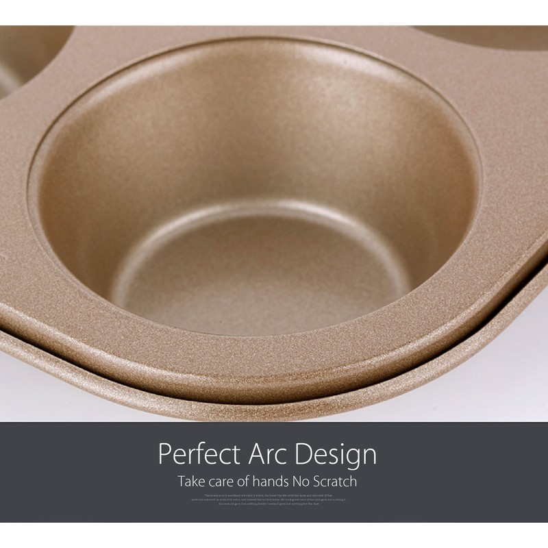 For Bake Carbon Steel Nonstick Bakeware Muffin Pan (12-Cup)