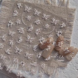 Proxima Direct 1Sheet 5D Relief Butterflies Nail Art Stickers -Flowers Nail Design Decals for Women's Manicure Accessories