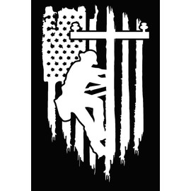 Lineman American Flag MKR Decal Vinyl Sticker |Cars Trucks Walls Laptop| White | 5.5 x 3.4 in|MKR2509