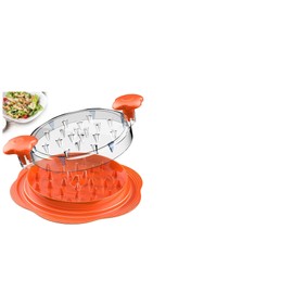 Chicken Shredder Large Chicken Breast Shredder Tool Twist with Brush&Fork, Visible Meat Shredder Machine, Anti-Slip Strip, Ergonomic Handle, BPA Free, Suitable for Pork Beef Chicken (Orange)