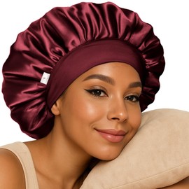YANIBEST Silk Bonnet for Sleeping Women, Double Layer Hair Satin Bonnets with Elastic Band, Sleep Cap Curly Natural Hair