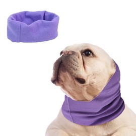 Jovono Dogs and Cats Hat Pet Ear Muffs Dog Snood for Anxiety Relief and Calming Warm Adjustable Trapper Hat for Small Medium Dogs and Cats Puppies Pets (Purple)