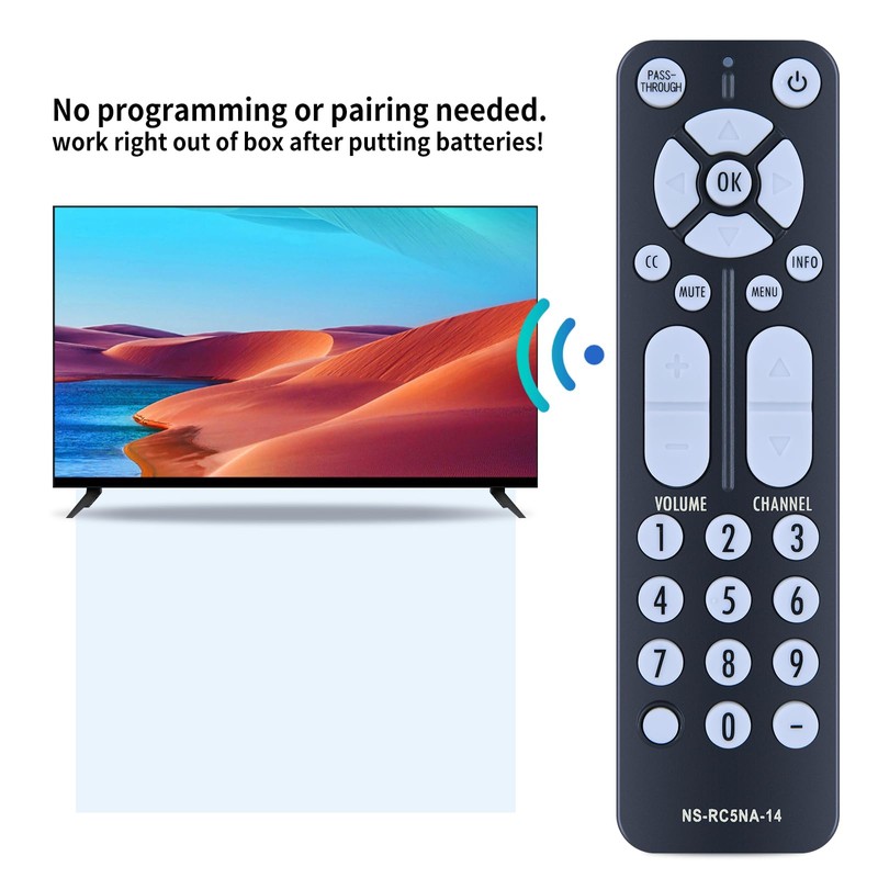 New NS-RC5NA-14 Replacement Remote Control Compatible for Insignia Digital Analog