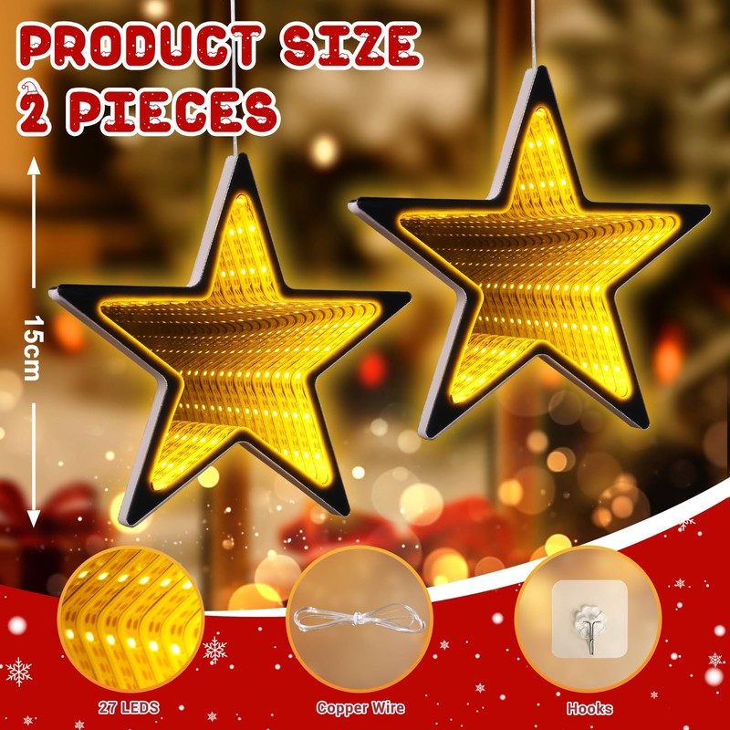 ELKTRY Suction Cup Christmas Lights