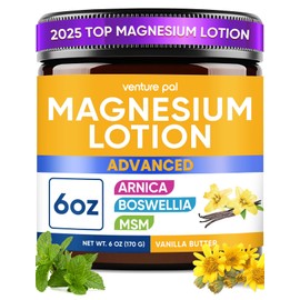 Magnesium Lotion with Arnica, MSM & Boswellia – Cooling Magnesium Cream – Lightweight Moisturizing Lotion for Legs & Feet – Safe for Kids – 6 fl oz