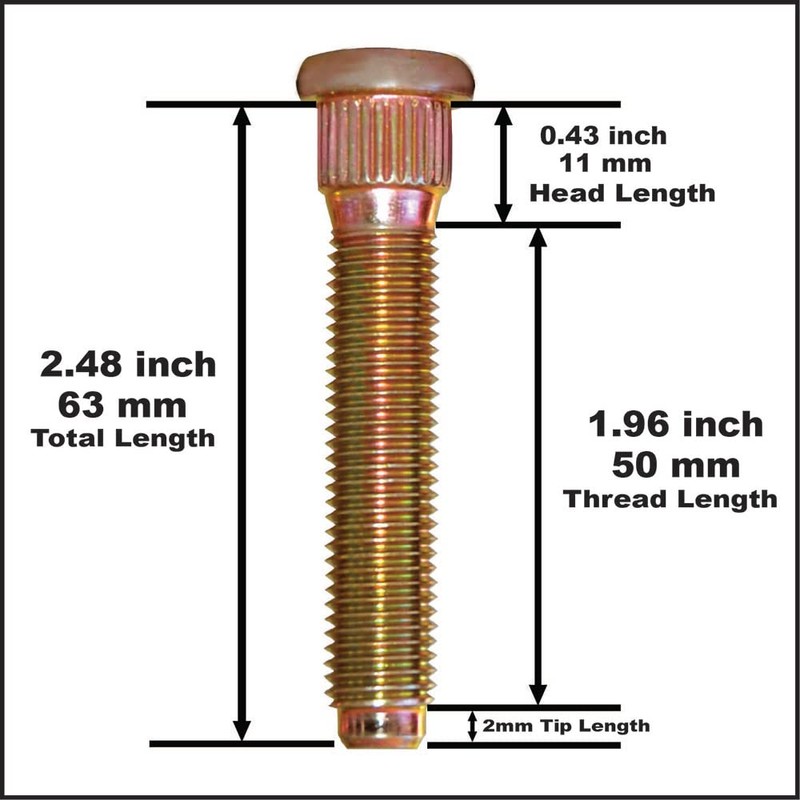 Project Innovation 63mm Total Length Long Extended Wheel Lug Studs