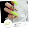 FOMIYES Artificial False Nails 24pcs Full Nail Wraps Solid Leopard