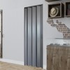 DIYHD 32X80in Interior Folding PVC Accordion Door,Grey,Include Door and Mounting