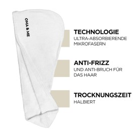 OMA & ME Hair Towel Quick Drying Microfiber Towel Highly Absorbent Microfiber Towel - Turban for Women with Button Closure