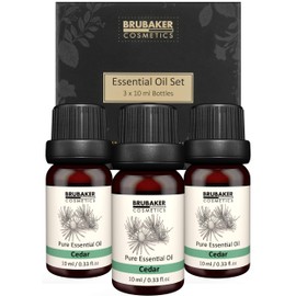 BRUBAKER Cosmetics 3-Pack Cedar Oil - Power, Relaxation & Free Breath - Essential Oils Aromatherapy Gift Set 3 X 10 ML Cedar Oil Tree Oil Natural & Vegan
