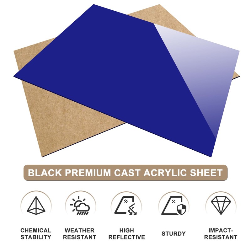 Gute 6Pcs Cast Acrylic Sheet,Acrylic Sheet Opaque Plastic Sheet 8