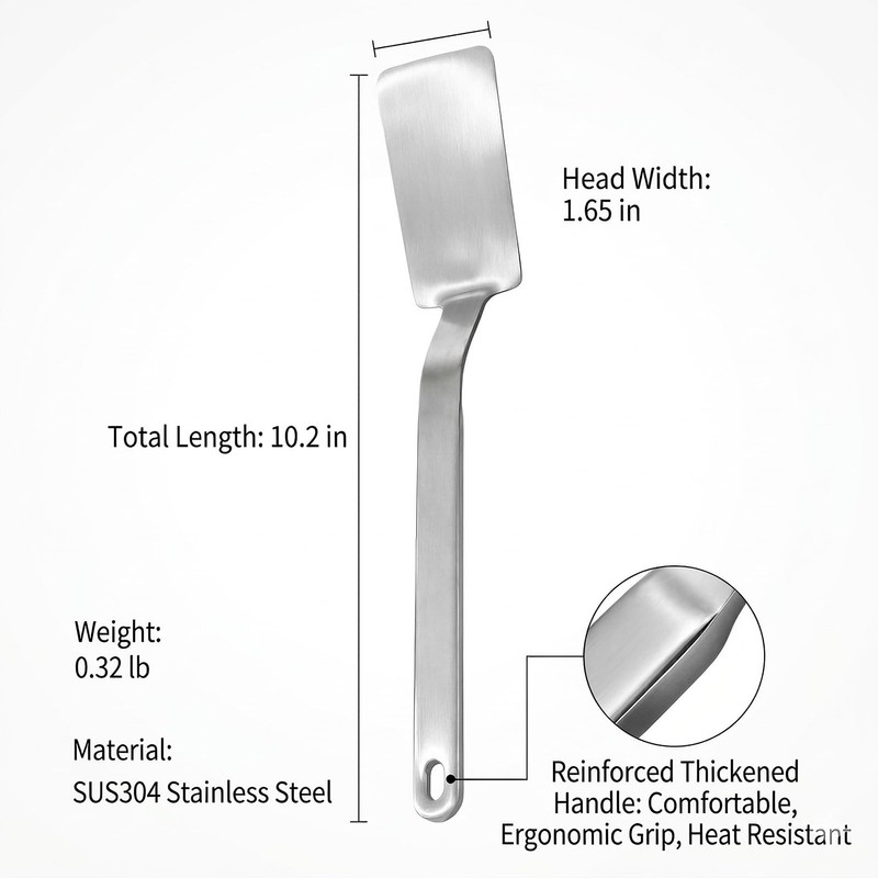 Mafier Mini 10.2in Metal Spatula Set,SUS304 Stainless Steel Spatulas for