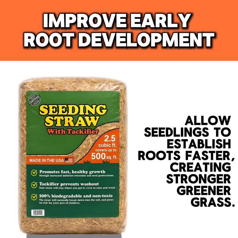 Seeding Straw with Tackifier, 2.5 cu ft (Covers up to