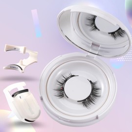 Doremi Magnetic Eyelashes with Applicator Magnetic Lashes Natural Look,Reusable Magnetic Eyelashes without Eyeliner 3 Magnets Manga Magnetic Lashes No Glue or Liner Needed gift Eyelash curling curler
