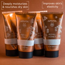 Apivita Royal Honey Body Cream For Dry Skin 150ml - A Velvety Moisturizing Body Cream With Honey & Essential Oils - It Deeply Moisturizes & Nourishes Dry Skin