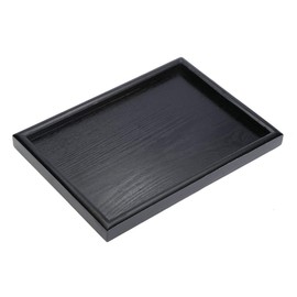 Wooden Tea Tray,Rectangular Black Solid Wood Tea Coffee Snack Fruit Dessert Plate Tray(30 * 20 * 2cm)