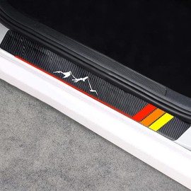 DAOPERS 4Pcs Carbon Fiber Car Door Sill Plate Protectors Stickers - Front/Rear Door Entry Guard Compatible with Toyota Tacoma 4Runner Tundra Rav4 Highlander Sequoia