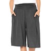 STRETCH IS COMFORT Women's Cropped Gaucho Pants Charcoal Gray X-Large