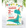 Godson 2nd Dinosaur Birthday Card - Medium Sized Card (A5