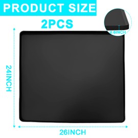 2 Pack Washing Machine Top Cover, 26''x 24'' Silicone Washer and Dryer Topper Protector Mat Non-slip Waterproof Washable Washer Dryer Countertop Cover for Home Kitchen Laundry Room