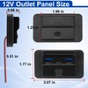72W USB Outlet Panel Wall Mount, 12V/24V Waterproof USB Outlet
