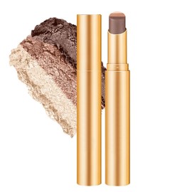 Sombra de ojos en barra de 3 colores, lápiz de sombra de ojos cremoso de larga duración y resistente al agua, acabados mate y brillante, maquillaje para looks diurnos y nocturnos (02#Brillo perlado)