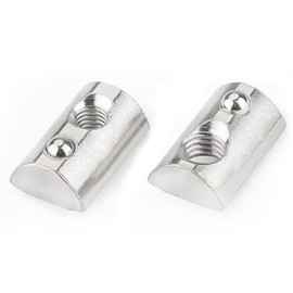 M3 Roll in T-Nut with Ball Spring, Carbon Steel Roll in T-Nuts, T Slot Accessories for 2020 Series Aluminum Extrusion Profile Rail, Pack of 50