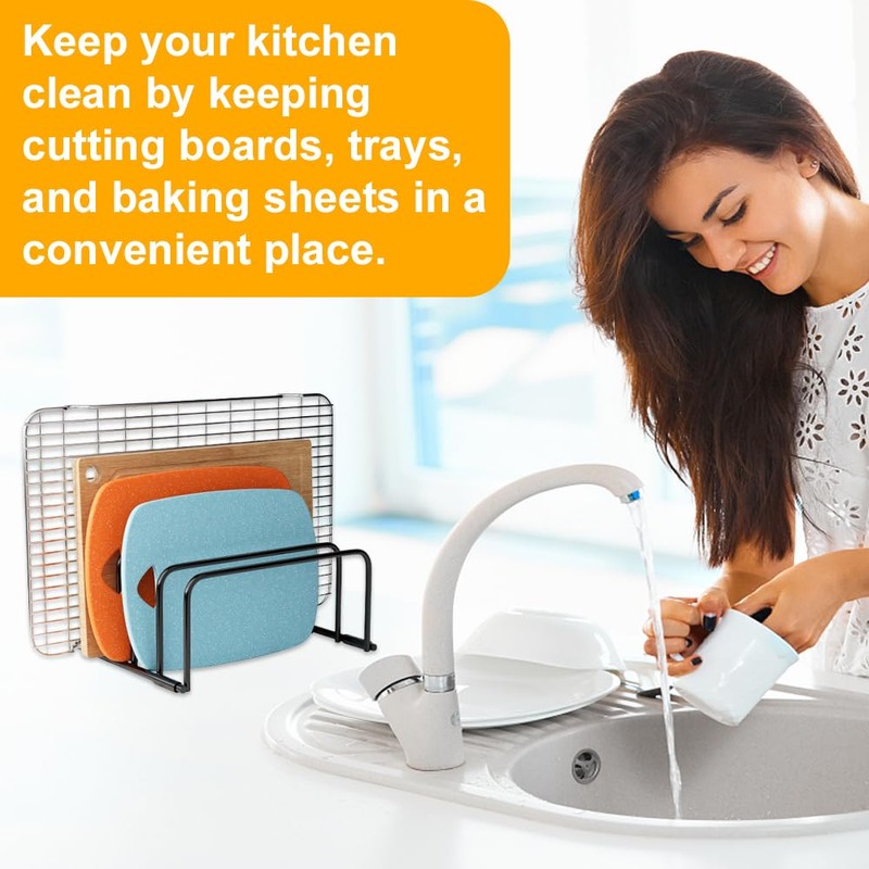 GmeDhc Metal Chopping Board Holder, Chopping Board Stand with 5