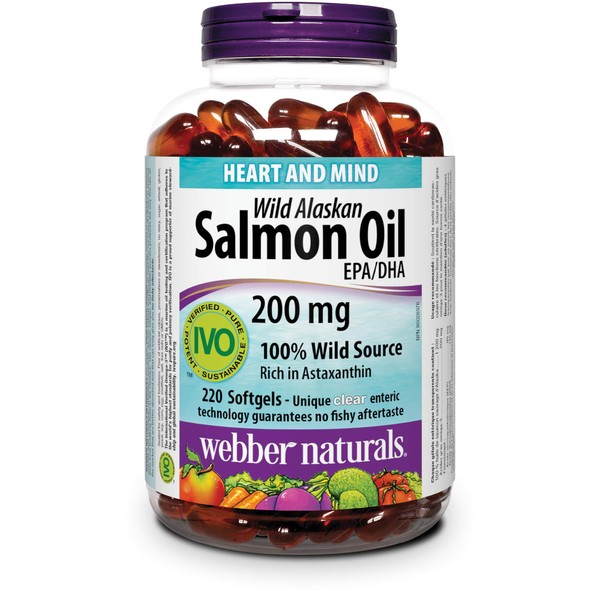 Webber Naturals Wild Alaskan Salmon Oil, 200 Mg, 220-Count