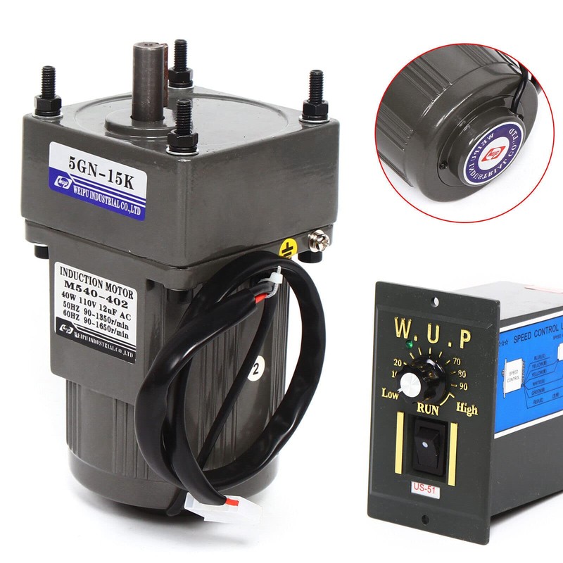 XUANIIIL AC Gear Motor Reducer, 110V 40W 15K Electric Single-Phase