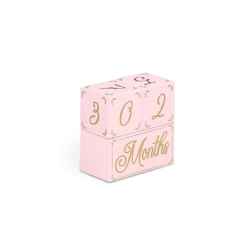 The Peanutshell Milestone Blocks Pink/Gold