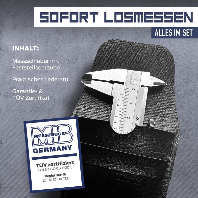 MIB Small Vernier Caliper with Locking Screw DIN 862 100