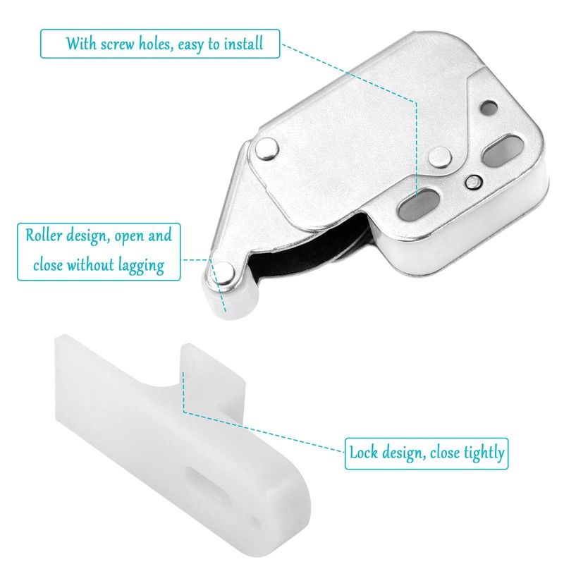 12 Pieces Touch Catch Latch, Cupboard Spring Catches Touch Push