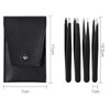 Brencco Precision Tweezers Set of 4 Stainless Steel Professional Eyebrow