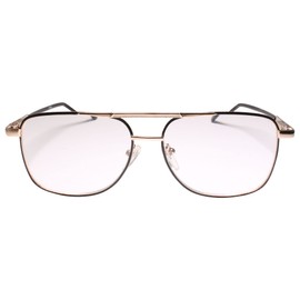 Classic Old School Gold Square Spring Hinge Temple 2.25 Reading Glasses